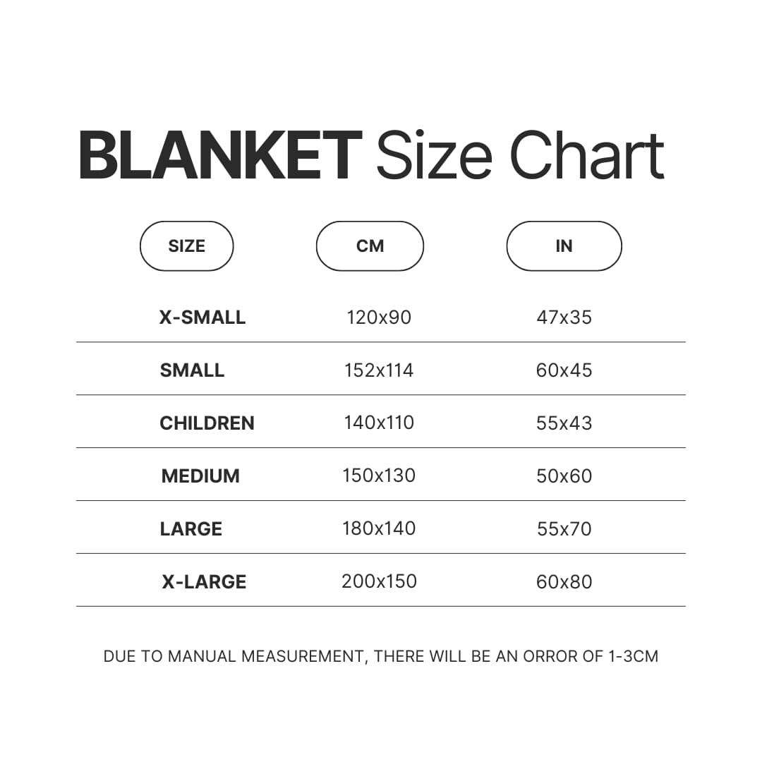 Blanket Size Chart - Kagurabachi Shop