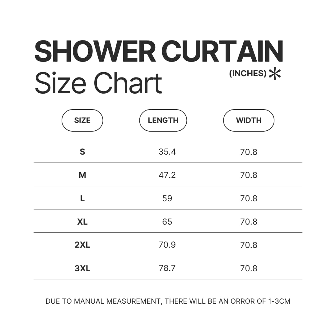 Shower Curtain Size Chart - Kagurabachi Shop