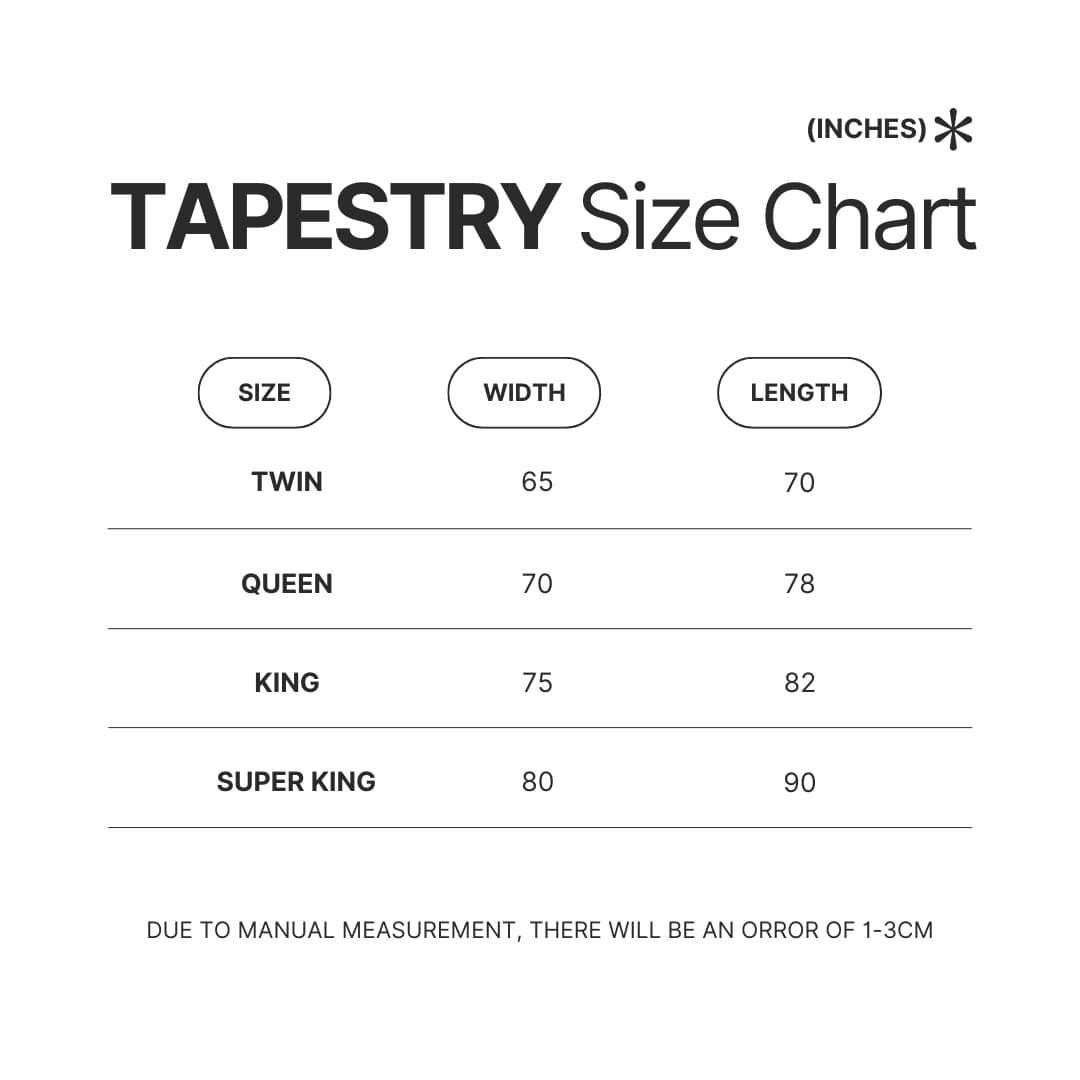 Tapestry Size Chart - Kagurabachi Shop