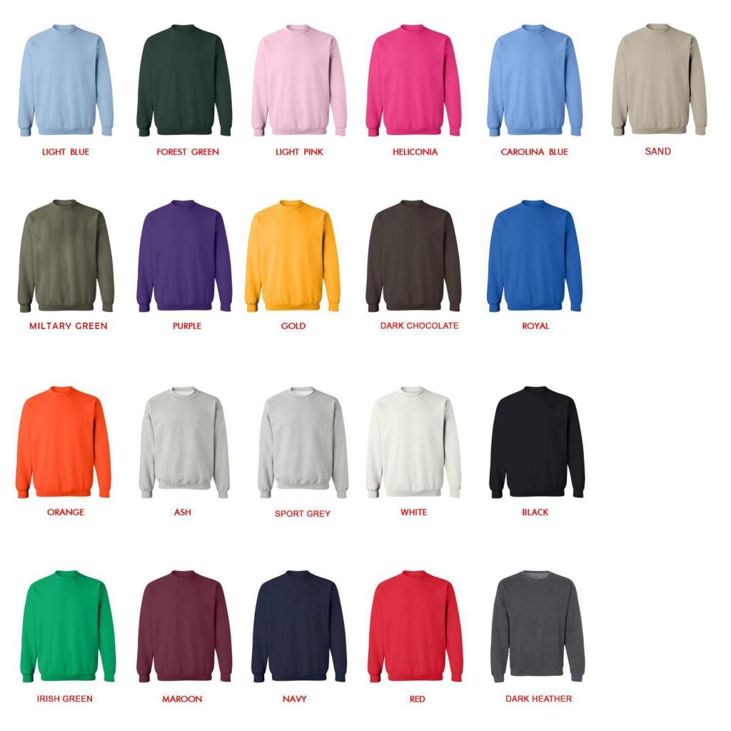 sweatshirt color chart - Kagurabachi Shop