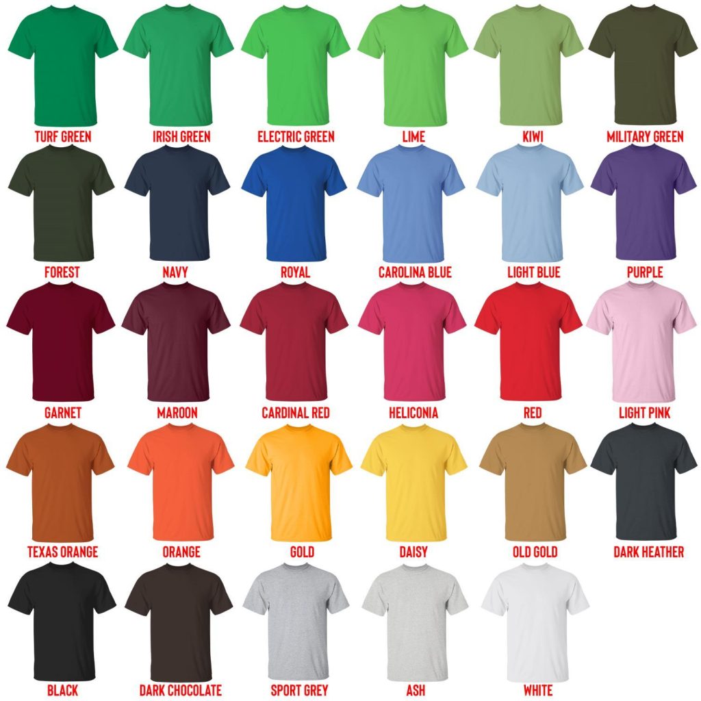t shirt color chart - Kagurabachi Shop